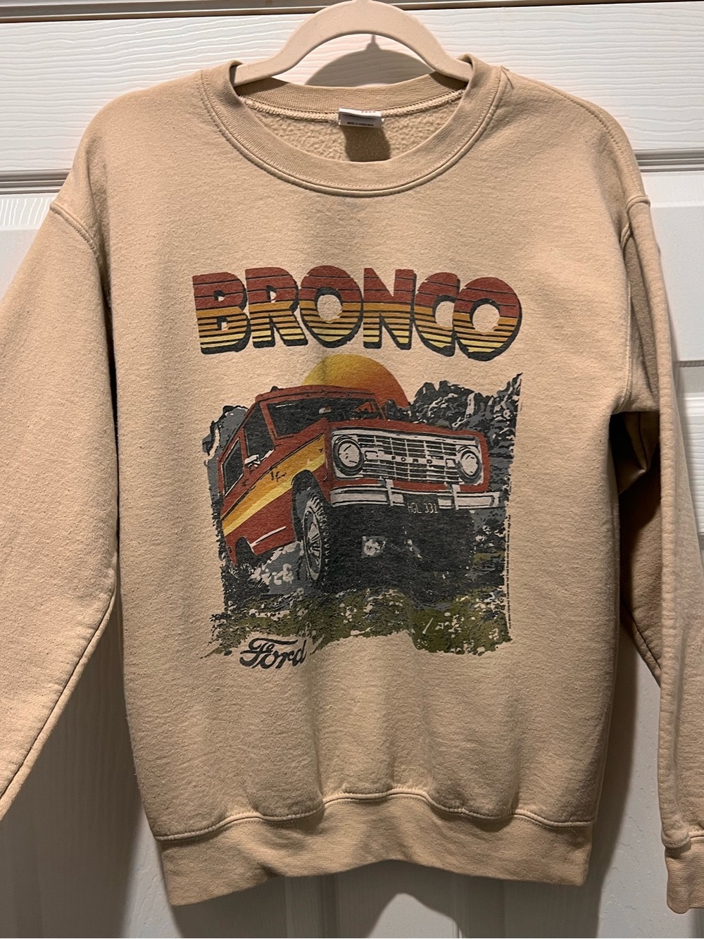 Junk Food Clothing Tan 'Bronco' Graphic Sweatshirt with Red & Yellow Truck